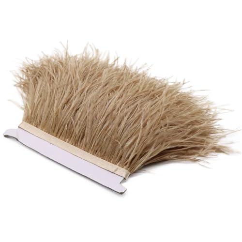 Straußenfeder-Bordüre, Spitzenband, lange Borten für Kleidung, Nähzubehör, 1 m, 8–10 cm, Braun / Grau, 8–10 cm Straußenfeder-Bordüre, Spitzenband, lange Borten für Kleidung, Nähzubehör, 1 m, 8–10 cm, Braun / Grau, 8–10 cm von REHJJDFD