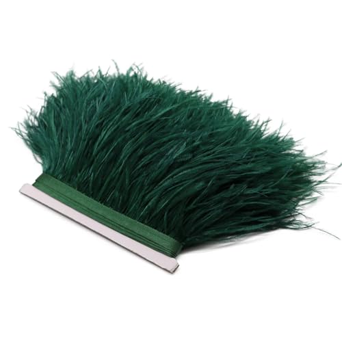 Straußenfeder-Bordüre, Spitzenband, lange Borten für Kleidung, Nähzubehör, dunkel, EN8, 8–10 cm, 1 m Straußenfeder-Bordüre, Spitzenband, lange Borten für Kleidung, Nähzubehör, dunkel, EN8, 8–10 cm, 1 m von REHJJDFD