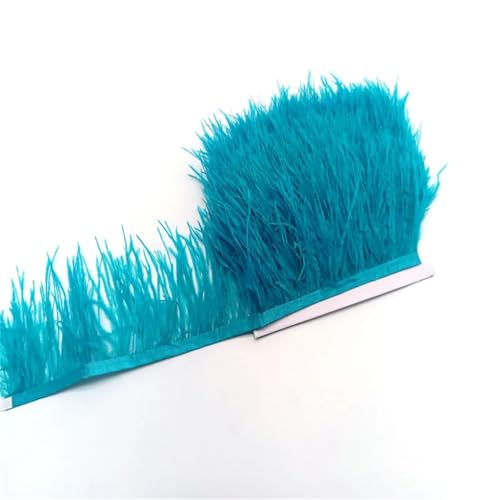 Straußenfeder-Bordüre für Handarbeiten, dekoratives Band, Nähen, Fransen, Kleidung, Hochzeitskleid, Bastelbedarf, Bastelbedarf, blaue Federn, 9,4 m Straußenfeder-Bordüre für Handarbeiten, dekoratives Band, Nähen, Fransen, Kleidung, Hochzeitskleid, Bastelbedarf, Bastelbedarf, blaue Federn, 9,4 m von REHJJDFD