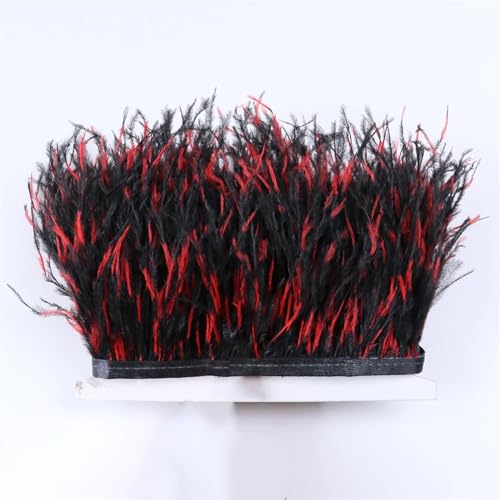 Straußenfeder-Bordüre mit Farbverlauf, 10–15 cm, natürliches Band für Party-Dekoration, Kleiderzubehör, Basteln, 26 x 10–15 cm Straußenfeder-Bordüre mit Farbverlauf, 10–15 cm, natürliches Band für Party-Dekoration, Kleiderzubehör, Basteln, 26 x 10–15 cm von REHJJDFD