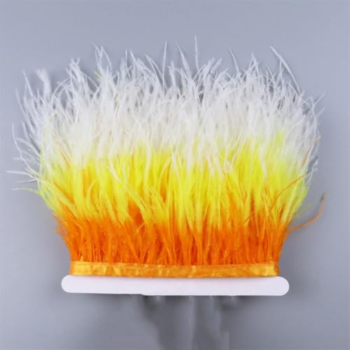 Straußenfeder-Bordüre mit Farbverlauf, 10–15 cm, natürliches Band für Party-Dekoration, Kleiderzubehör, Basteln, 4 Stück, 10–15 cm Straußenfeder-Bordüre mit Farbverlauf, 10–15 cm, natürliches Band für Party-Dekoration, Kleiderzubehör, Basteln, 4 Stück, 10–15 cm von REHJJDFD