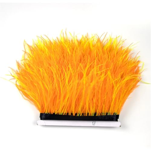 Straußenfeder-Bordüre mit Farbverlauf, 10–15 cm, natürliches Band für Party-Dekoration, Kleiderzubehör, Basteln, 8, 10–15 cm Straußenfeder-Bordüre mit Farbverlauf, 10–15 cm, natürliches Band für Party-Dekoration, Kleiderzubehör, Basteln, 8, 10–15 cm von REHJJDFD
