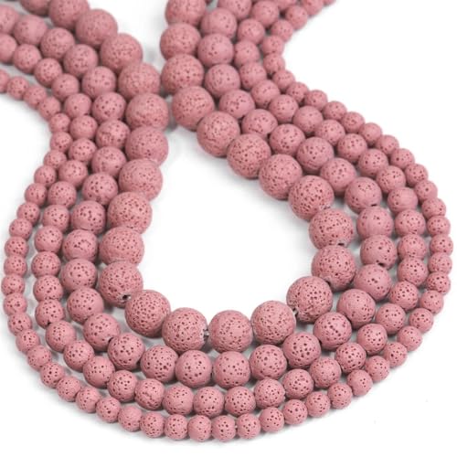 Vulkanische Lava-Perlen, natürlich, rund, lose Perlen, 6 - 12 mm, für selbstgemachte Halsketten, Armbänder von REHJJDFD