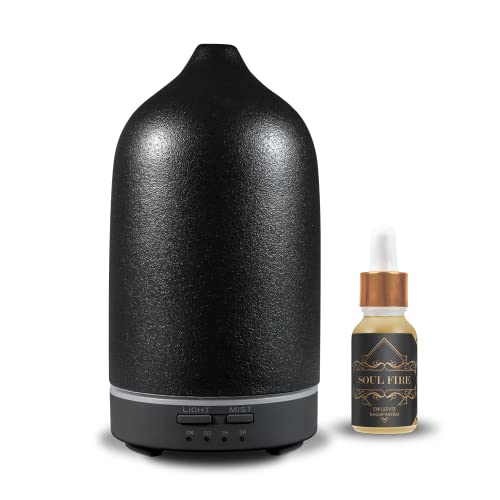 Duftöl Diffuser AS Mini Black inkl. 15 ml Parfümöl zur Raumbeduftung, Lufterfrischung & Aromatherapie (Soul Fire) von REIMA AirConcept GmbH