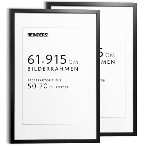 REINDERS Bilderrahmen Schwarz, Poster 61x91,5cm, Passe-partout 50x70cm, MDF Holz 2-Pack multipack REINDERS Bilderrahmen Schwarz, Poster 61x91,5cm, Passe-partout 50x70cm, MDF Holz 2-Pack multipack von REINDERS