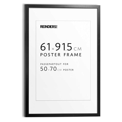 REINDERS Bilderrahmen schwarz MDF holz für Poster 61x91,5cm, mit Passe-partout 50x70cm REINDERS Bilderrahmen schwarz MDF holz für Poster 61x91,5cm, mit Passe-partout 50x70cm von REINDERS