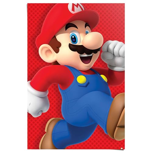 REINDERS Poster, Super Mario - run, Kinderzimmer, Poster, Wanddeko, Room Decor, 150 gr. glänzend Bilderdruckpapier, Rot, 91,5x61cm REINDERS Poster, Super Mario - run, Kinderzimmer, Poster, Wanddeko, Room Decor, 150 gr. glänzend Bilderdruckpapier, Rot, 91,5x61cm von REINDERS
