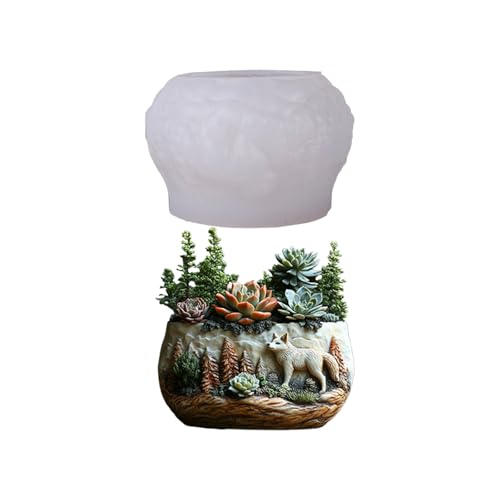 Blumenpotform Silikon Wolf Pflanzerform Zum Handwerksharz Schmuck Dekorative Multiple Handwerksmaterialien Silikon Wolfsform von REITINGE