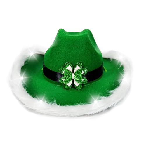 REITINGE StPatrick Day grüner Hut mit Kleeblatt-Schleife, LED-Besatz, irischer Nationalfeiertag, Party, Festival, Zubehör REITINGE StPatrick Day grüner Hut mit Kleeblatt-Schleife, LED-Besatz, irischer Nationalfeiertag, Party, Festival, Zubehör von REITINGE