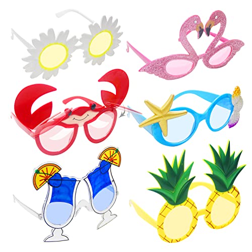 REKALRO Party Brille 6 Paar, Lustige Brillen, Tropische Party Sonnenbrille, Hawaiianisches Partybrillen Set für Sommerpartys Zubehör, Strand Pool Themen Dekorationen, Foto Requisiten (Mehrfarbig A) REKALRO Party Brille 6 Paar, Lustige Brillen, Tropische Party Sonnenbrille, Hawaiianisches Partybrillen Set für Sommerpartys Zubehör, Strand Pool Themen Dekorationen, Foto Requisiten (Mehrfarbig A) von REKALRO