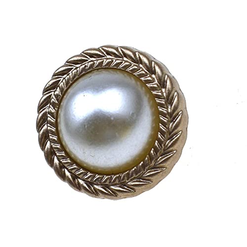 10 Stück goldene Perlenknöpfe Kunststoffschaft für Kleidung Nähen DIY Dekoration Knöpfe (Yakin, 21 mm) von Reland Sun