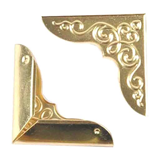 RELAND SUN 25 Stück Metall-Buchecken Alben Menüordner Box Eck-Scrapbooking für Dekoration, 30 x 30 mm (Gold) von Reland Sun