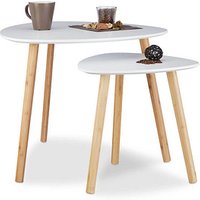 relaxdays Beistelltische-Set Holz weiß relaxdays Beistelltische-Set Holz weiß von RELAXDAYS
