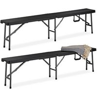 relaxdays Bierbänke 10030601_0 schwarz Kunststoff 179,0 cm, 2 St. relaxdays Bierbänke 10030601_0 schwarz Kunststoff 179,0 cm, 2 St. von RELAXDAYS