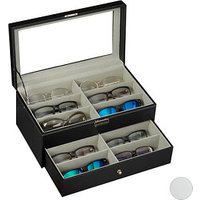 relaxdays Brillenbox schwarz 33,5 x 19,5 x 15,5 cm von RELAXDAYS