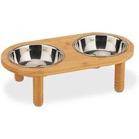 relaxdays Futterstation Hunde/Katzen braun 34,5 x 18,0 x 9,5 cm von RELAXDAYS