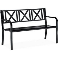 relaxdays Gartenbank 10026112_0 schwarz Metall 127,0 cm von RELAXDAYS