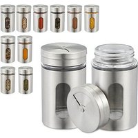 relaxdays Gewürzstreuer-Set silber, 12 St. von RELAXDAYS