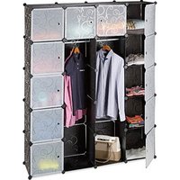 relaxdays Kleiderschrank, 10021971_46 schwarz, transparent 145,0 x 36,5 x 180,0 cm, 1 St. von RELAXDAYS