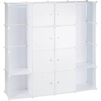 relaxdays Kleiderschrank, 10021969_49 weiß, transparent 145,5 x 36,5 x 145,5 cm von RELAXDAYS
