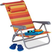 relaxdays Liegestuhl mit Armlehnen rot, 1 St. von RELAXDAYS