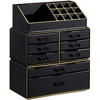 relaxdays Make-Up-Organizer schwarz/gold relaxdays Make-Up-Organizer schwarz/gold von RELAXDAYS