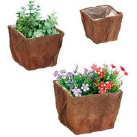 relaxdays Pflanzkübel-Set Holz braun relaxdays Pflanzkübel-Set Holz braun von RELAXDAYS