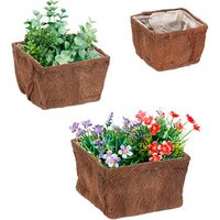 relaxdays Pflanzkübel-Set Holz braun relaxdays Pflanzkübel-Set Holz braun von RELAXDAYS