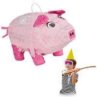relaxdays Piñata rosa/pink Schwein, 1 St. von RELAXDAYS