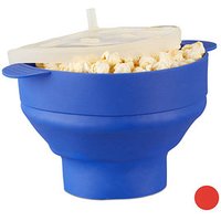 relaxdays Popcornmaker für Mikrowelle 14,5 cm hoch blau von RELAXDAYS