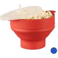 relaxdays Popcornmaker für Mikrowelle 14,5 cm hoch rot von RELAXDAYS