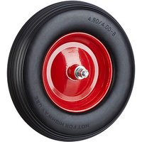 relaxdays Schubkarrenrad Vollgummi schwarz Stahl Felgen, Achse 2,0 cm von RELAXDAYS