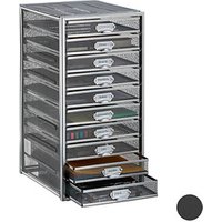 relaxdays Schubladenbox silber 10024817_55, DIN A4 mit 10 Schubladen relaxdays Schubladenbox silber 10024817_55, DIN A4 mit 10 Schubladen von RELAXDAYS
