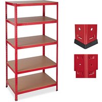 relaxdays Schwerlastregal 10026756_0 rot 90,0 x 60,0 x 180,0 cm von RELAXDAYS