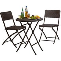 relaxdays Sitzgruppe, braun Kunststoff, Metall, 3-teilig relaxdays Sitzgruppe, braun Kunststoff, Metall, 3-teilig von RELAXDAYS