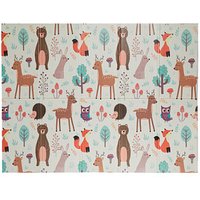 relaxdays Spielteppich Waldtiere weiß/bunt 195,0 x 150,0 cm von RELAXDAYS