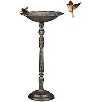 relaxdays Vogeltränke mit Standfuß bronze 37,5 x 35,0 x 74,5 cm, 1 St. von RELAXDAYS