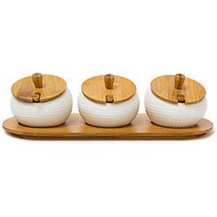 relaxdays Vorratsdosen-Set JIAO weiß, 1 Set von RELAXDAYS