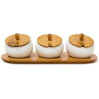 relaxdays Vorratsdosen-Set JIAO 8,5 cm hoch weiß von RELAXDAYS