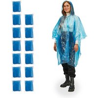 relaxdays unisex Einweg-Regenponcho blau Einheitsgröße 13 St. von RELAXDAYS