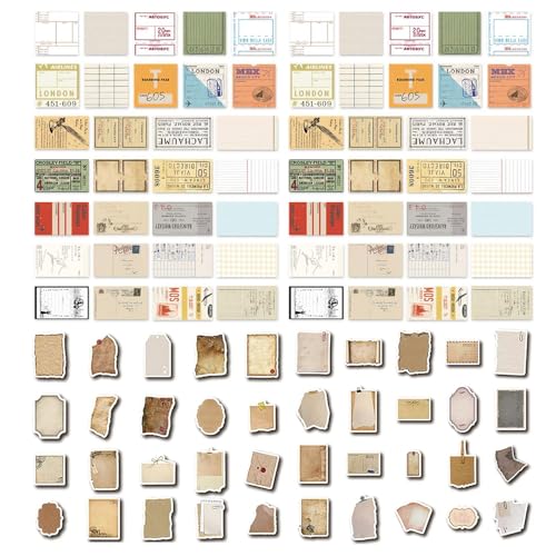 80 Stempelaufkleber Und 60 Stücke Materialpapier, Retro -Aufkleber, Sammelalzessoires, Kreative Dekorative Aufkleber. von RELKLYU