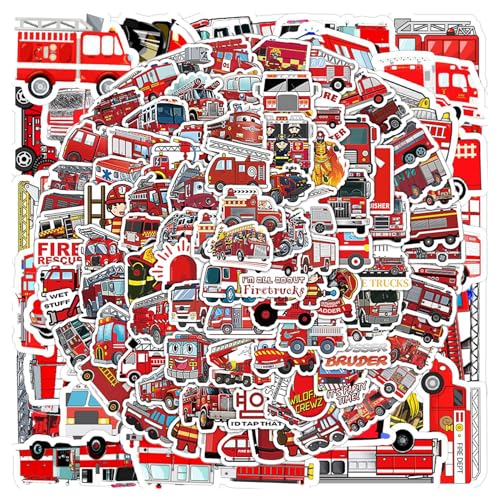 RELKLYU 150 Aufkleber Mit Feuerwehr, Kreative Graffiti-Aufkleber, Kinderaufkleber, wasserdichte Aufkleber, Können Wasserflaschen, Notizbücher Und Fahrräder Dekorieren. von RELKLYU