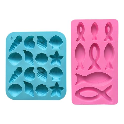 RELKLYU 2 Stücke Kleiner Fischschimmel, Niedliche Schimmel, Silikonform, Küchenutensilien, Backzubehör, Können Schokolade, Kekse Und Gelee Herstellen. von RELKLYU