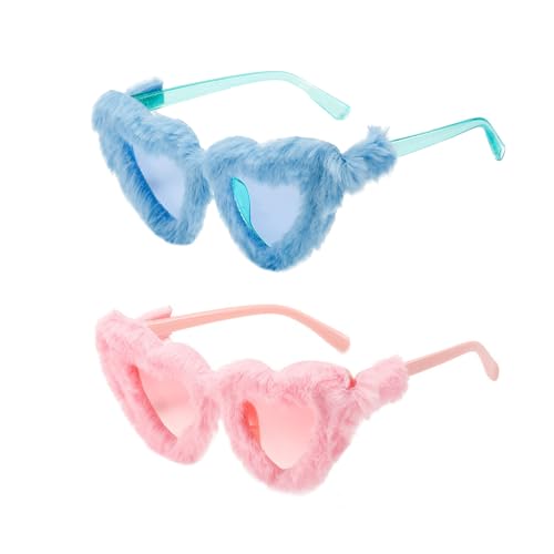 RELKLYU 2 Stücke Plüsch Liebe Sonnenbrille, Süße Sonnenbrille, Kreative Brille, Partygläser, Foto -Requisiten. RELKLYU 2 Stücke Plüsch Liebe Sonnenbrille, Süße Sonnenbrille, Kreative Brille, Partygläser, Foto -Requisiten. von RELKLYU