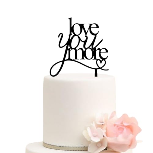 Love You More Hochzeitstortenaufsatz, schwarze Acryl-Kuchendekoration für Hochzeit, Verlobung, Dekoration, Jahrestag, Partyzubehör Love You More Hochzeitstortenaufsatz, schwarze Acryl-Kuchendekoration für Hochzeit, Verlobung, Dekoration, Jahrestag, Partyzubehör von REMAX