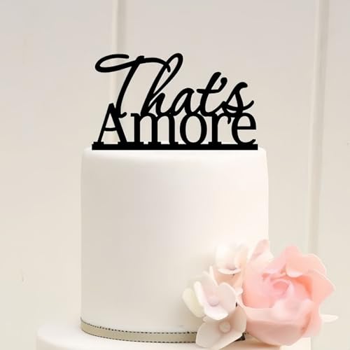 That's Amore Hochzeitstorte Topper Schwarz Acryl Romantische Kuchendekoration für Hochzeit, Verlobung, Brautparty That's Amore Hochzeitstorte Topper Schwarz Acryl Romantische Kuchendekoration für Hochzeit, Verlobung, Brautparty von REMAX