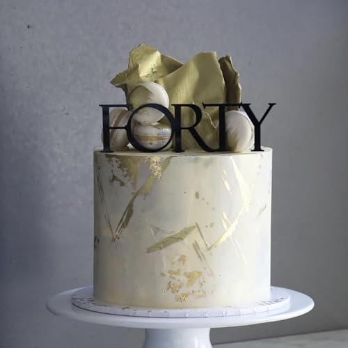 Tortenaufsatz, Acryl, 40. Geburtstag, Kuchendekoration, Schild zum 40. Jahrestag, Party-Dekoration, Schwarz Tortenaufsatz, Acryl, 40. Geburtstag, Kuchendekoration, Schild zum 40. Jahrestag, Party-Dekoration, Schwarz von REMAX
