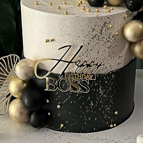 Tortenaufsatz "Happy Birtrhday Boss", Acryl, goldfarben, großer Boss, Kuchendekoration, Kuchenschild, Kuchenanhänger für Männer, Vater, Vatertag, Party, Dekoration, Zubehör (goldener Geburtstagsboss) Tortenaufsatz "Happy Birtrhday Boss", Acryl, goldfarben, großer Boss, Kuchendekoration, Kuchenschild, Kuchenanhänger für Männer, Vater, Vatertag, Party, Dekoration, Zubehör (goldener Geburtstagsboss) von REMAX