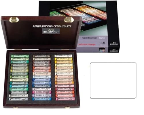 Rembrandt Weiche Pastellkreiden - Box mit 45 Farben,Rembrandt Set aus weichen, pastellfarbenen Dry Sticks 45, Landscape Selection Set, Luxuriöse Holzkiste Rembrandt Weiche Pastellkreiden - Box mit 45 Farben,Rembrandt Set aus weichen, pastellfarbenen Dry Sticks 45, Landscape Selection Set, Luxuriöse Holzkiste von REMBRANT