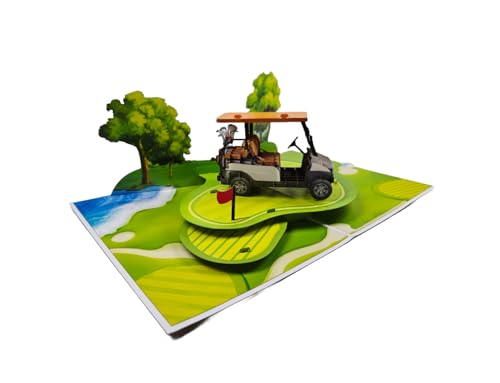 3D Pop-Up Golfkarte, Geburtstagskarte mit Golfplatz-Motiv, Geschenkkarte für Golfer, Gutscheinkarte 3D Pop-Up Golfkarte, Geburtstagskarte mit Golfplatz-Motiv, Geschenkkarte für Golfer, Gutscheinkarte von REMOtech